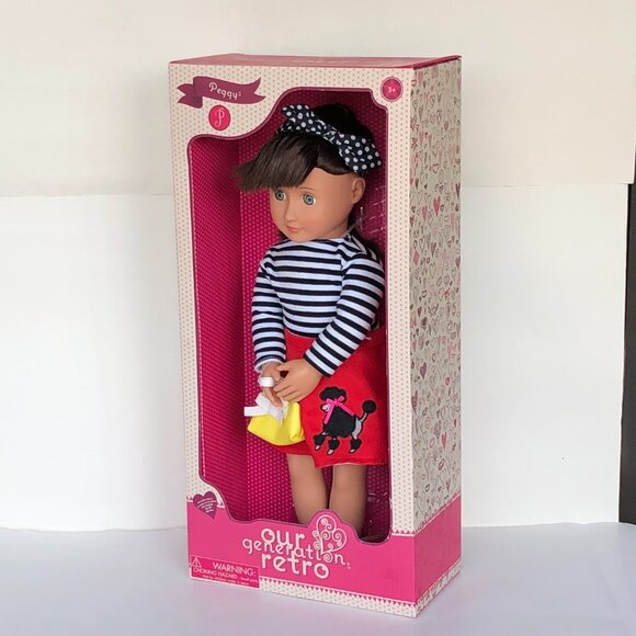 New in Box Our Generation 18" Retro Doll-Peggy Brunette - Picture 6 of 16